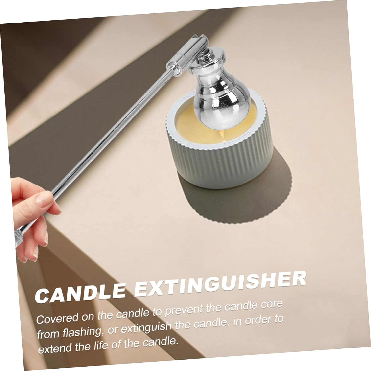 Iron Candle Snuffer with Long Handle for Safe Flame Extinguishing