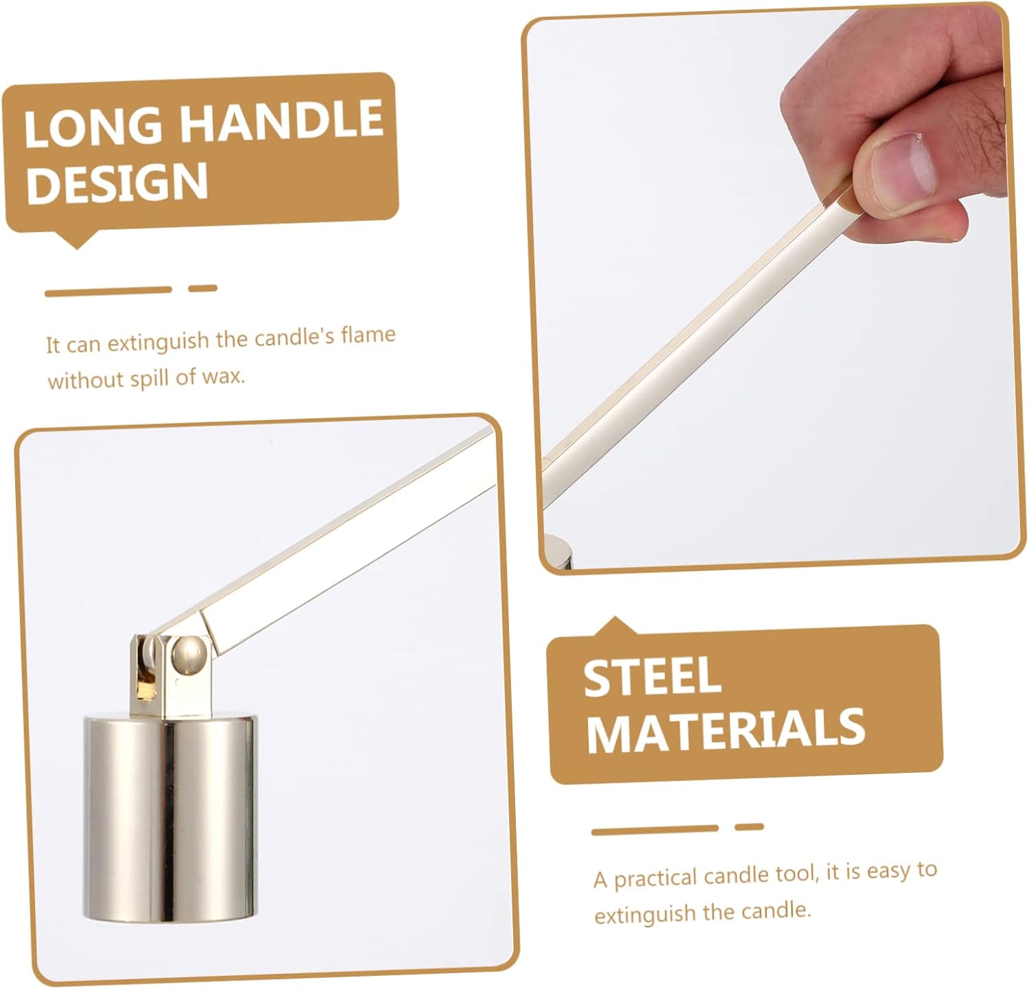 StoBaza 2pcs Candle Snuffer Handle for Wick Extinguishing