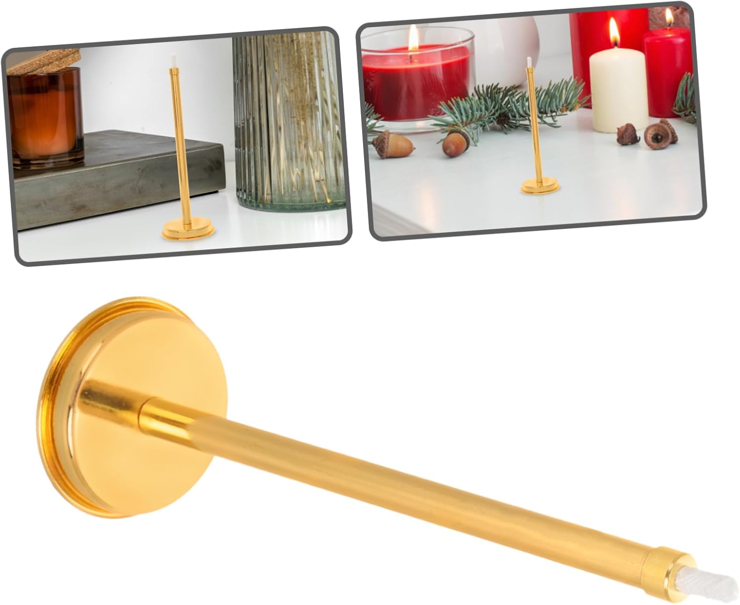 Happyyami Candle Snuffer with Long Handle for Kerosene Lamps