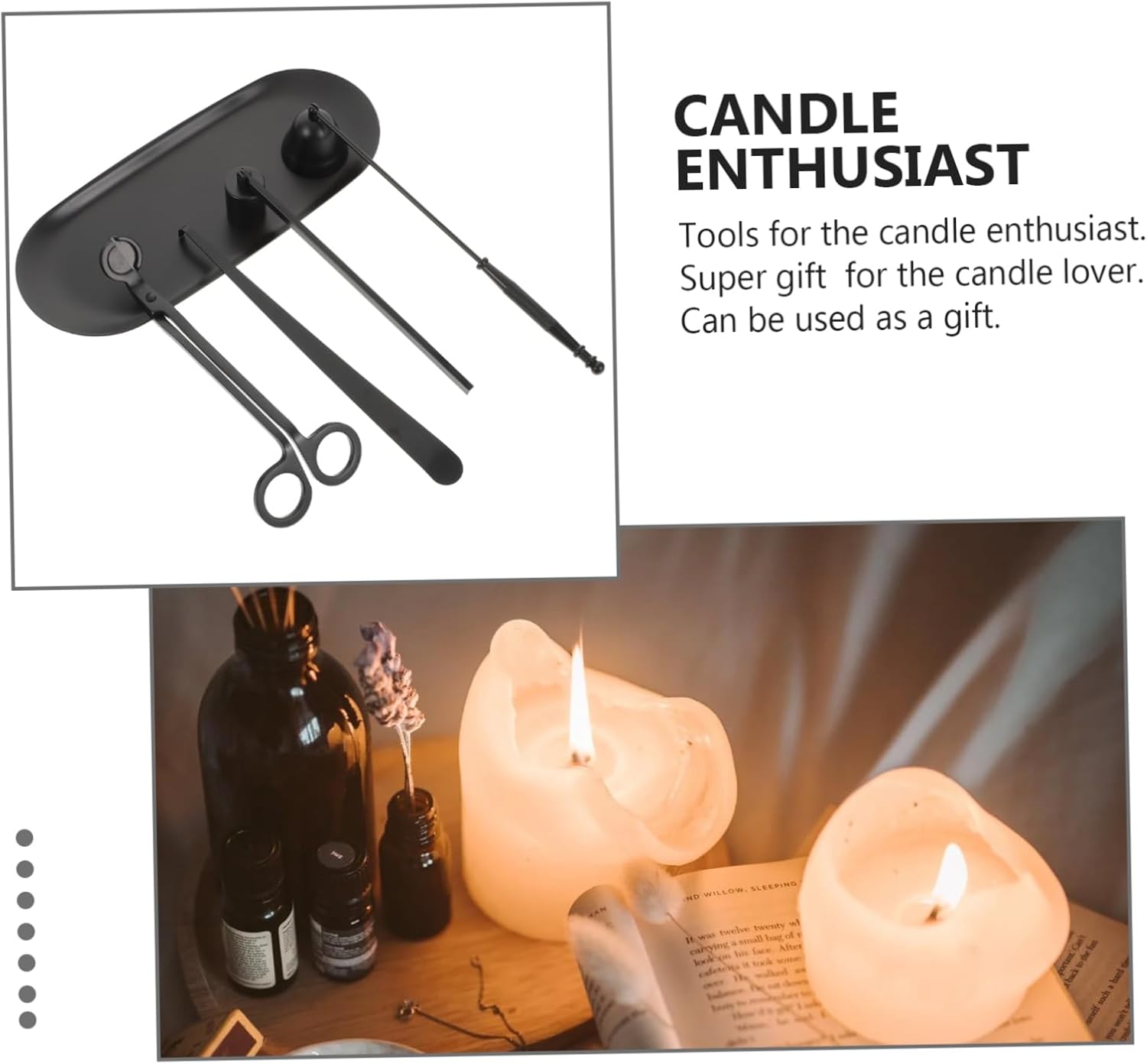 Happyyami 5 Piece Stainless Steel Candle Care Tool Set