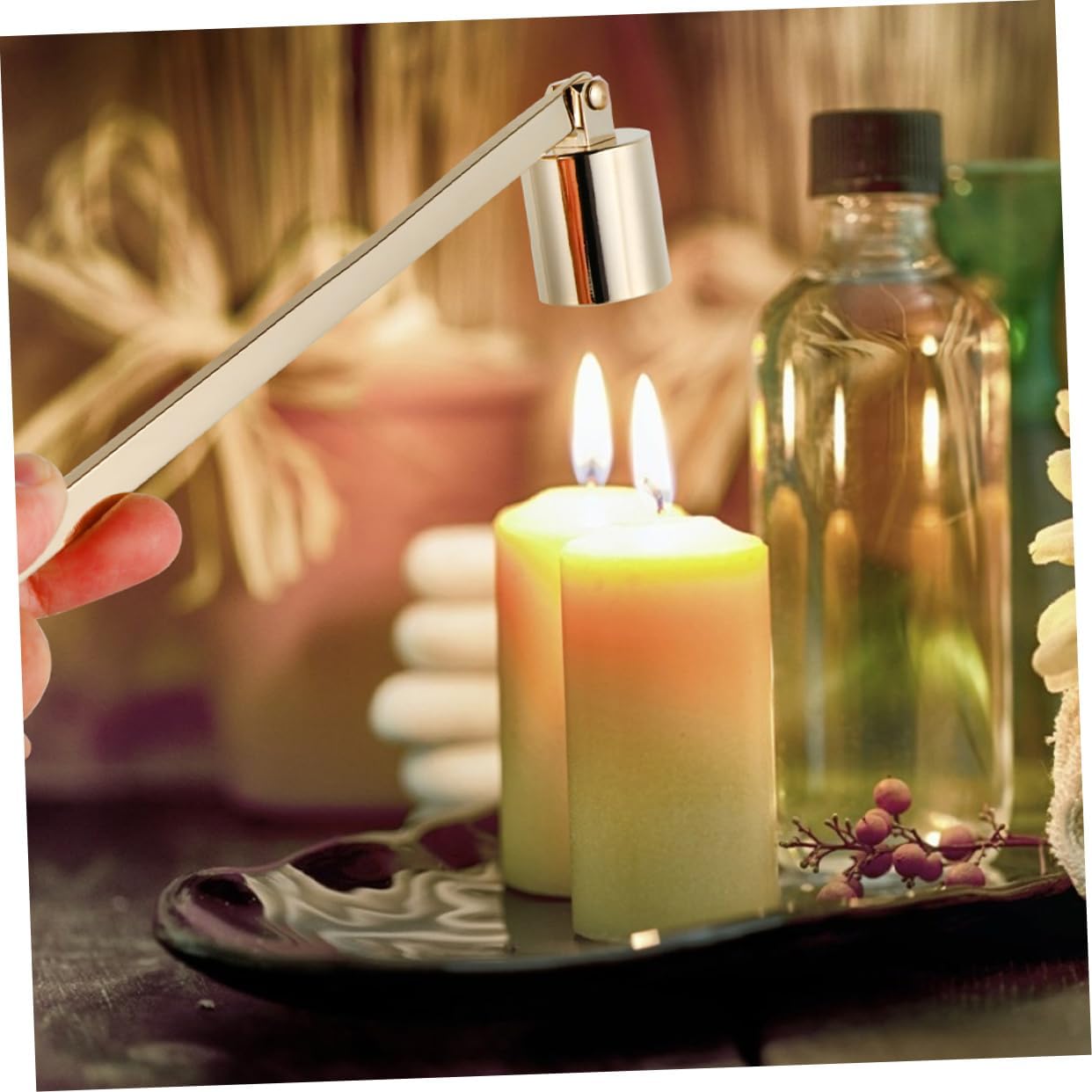 Metal Candle Snuffer with Long Handle for Safe Extinguishing