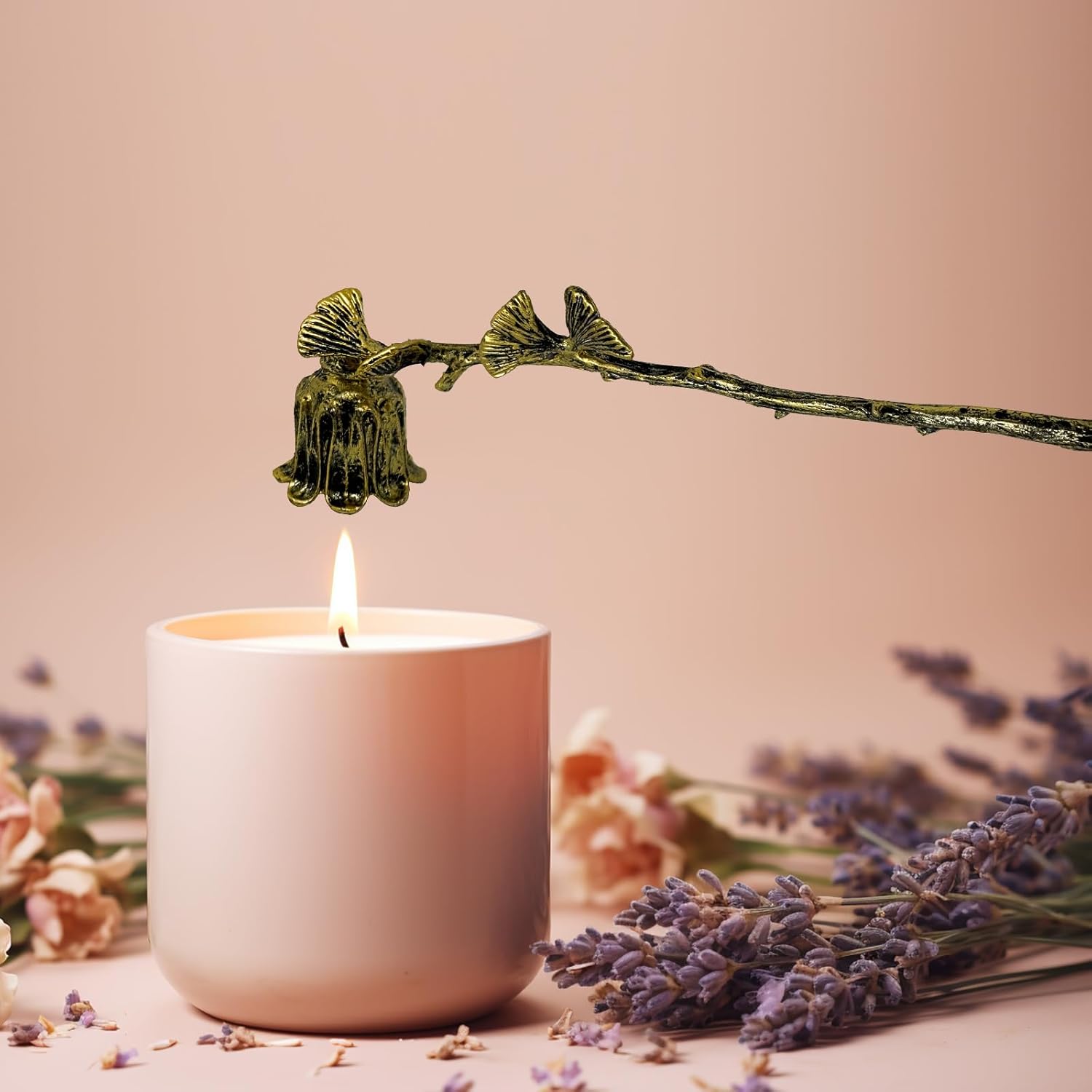 AimtoHome Candle Snuffer with Ginkgo Leaf Design