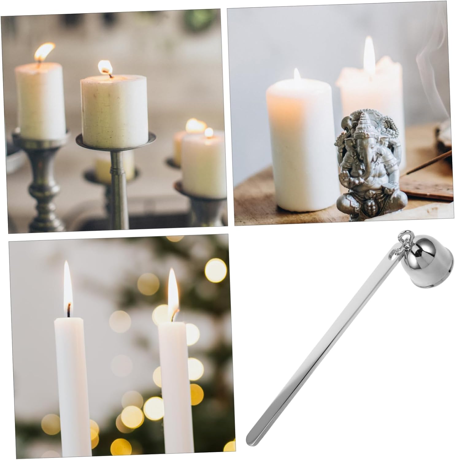 Cabilock Candle Snuffer with Long Handle Stainless Steel Wick Extinguisher