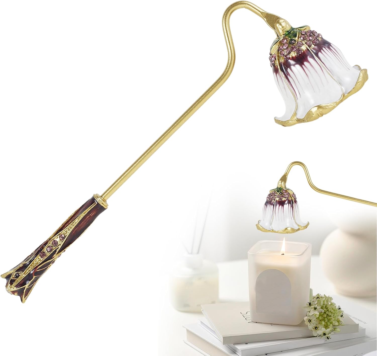 Purple Metal Candle Snuffer with Rotatable Handle