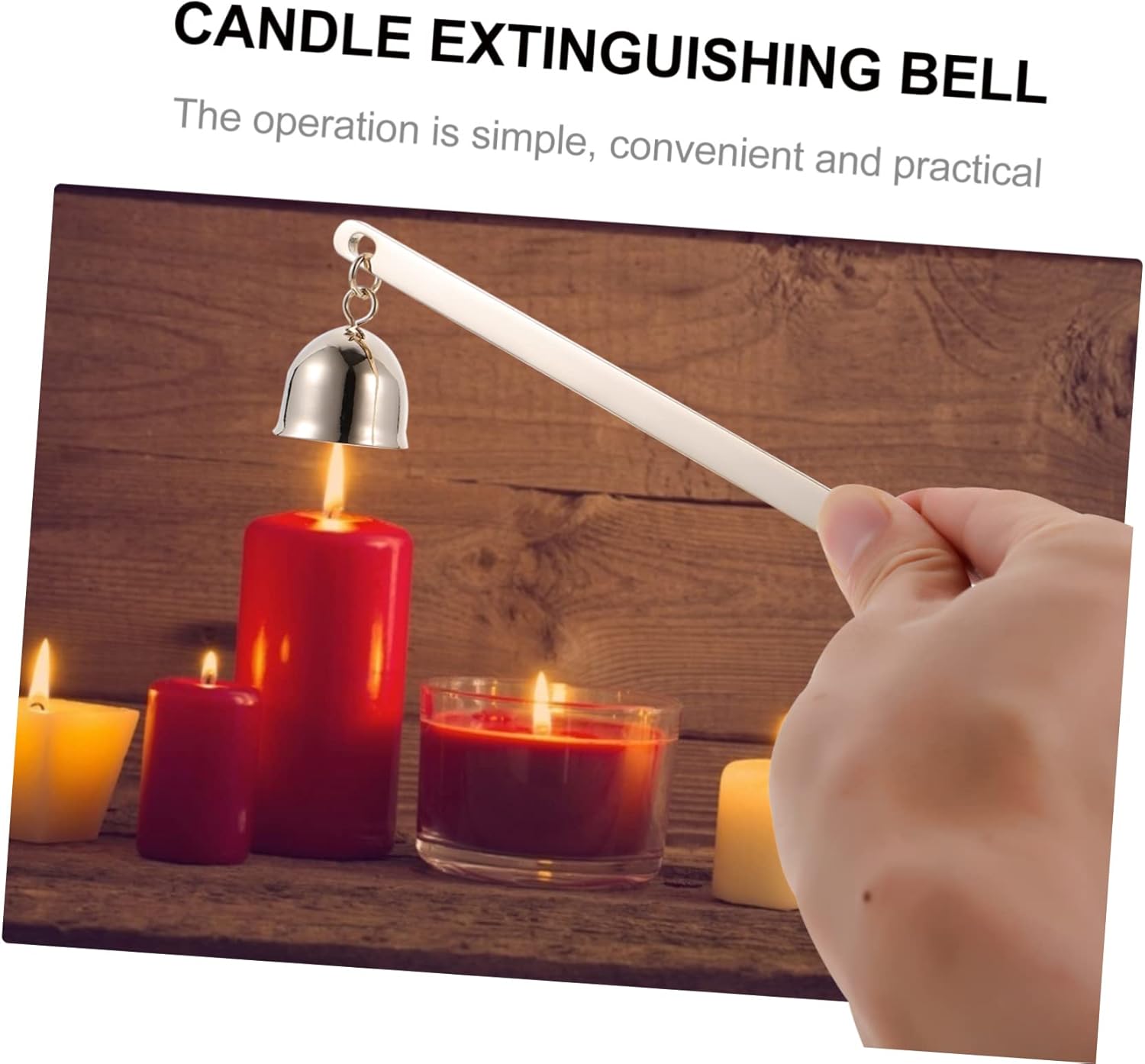 Bell Shape Candle Snuffer with Long Handle Stainless Steel