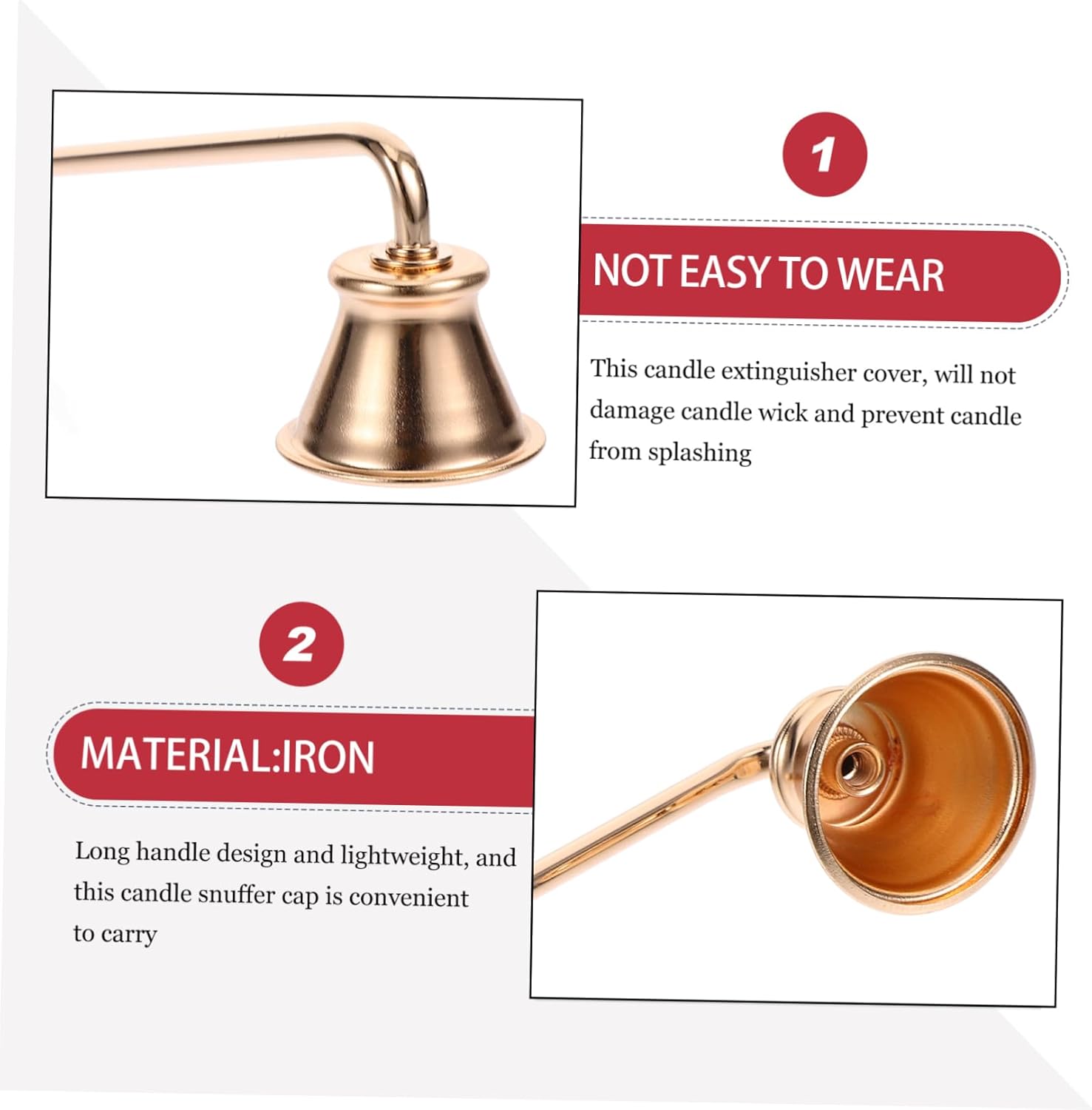 RORPOIR Candle Snuffer Handle Lightweight Safety Tool for Home Use