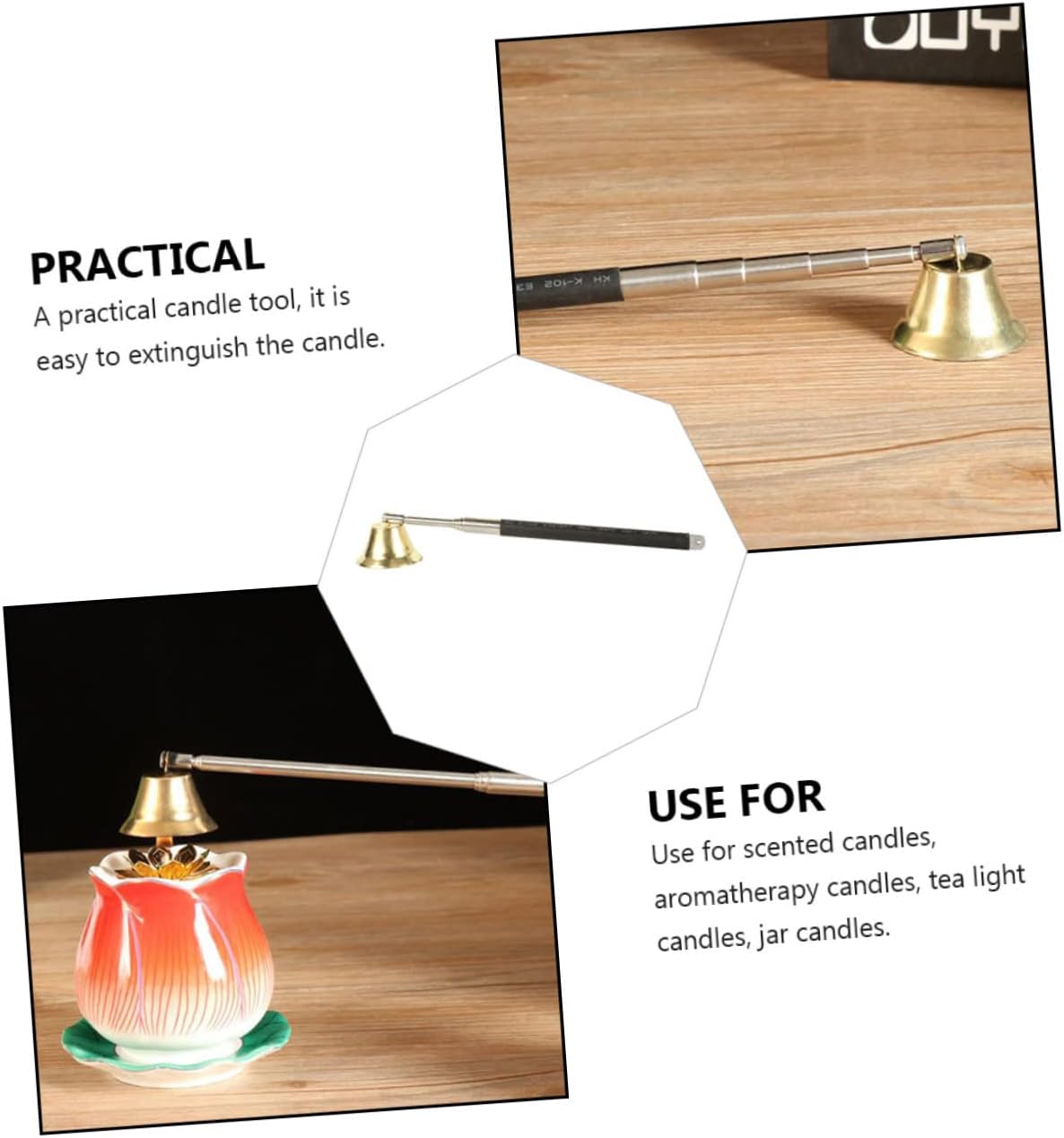 ERINGOGO Telescopic Candle Extinguisher with Flexible Handle