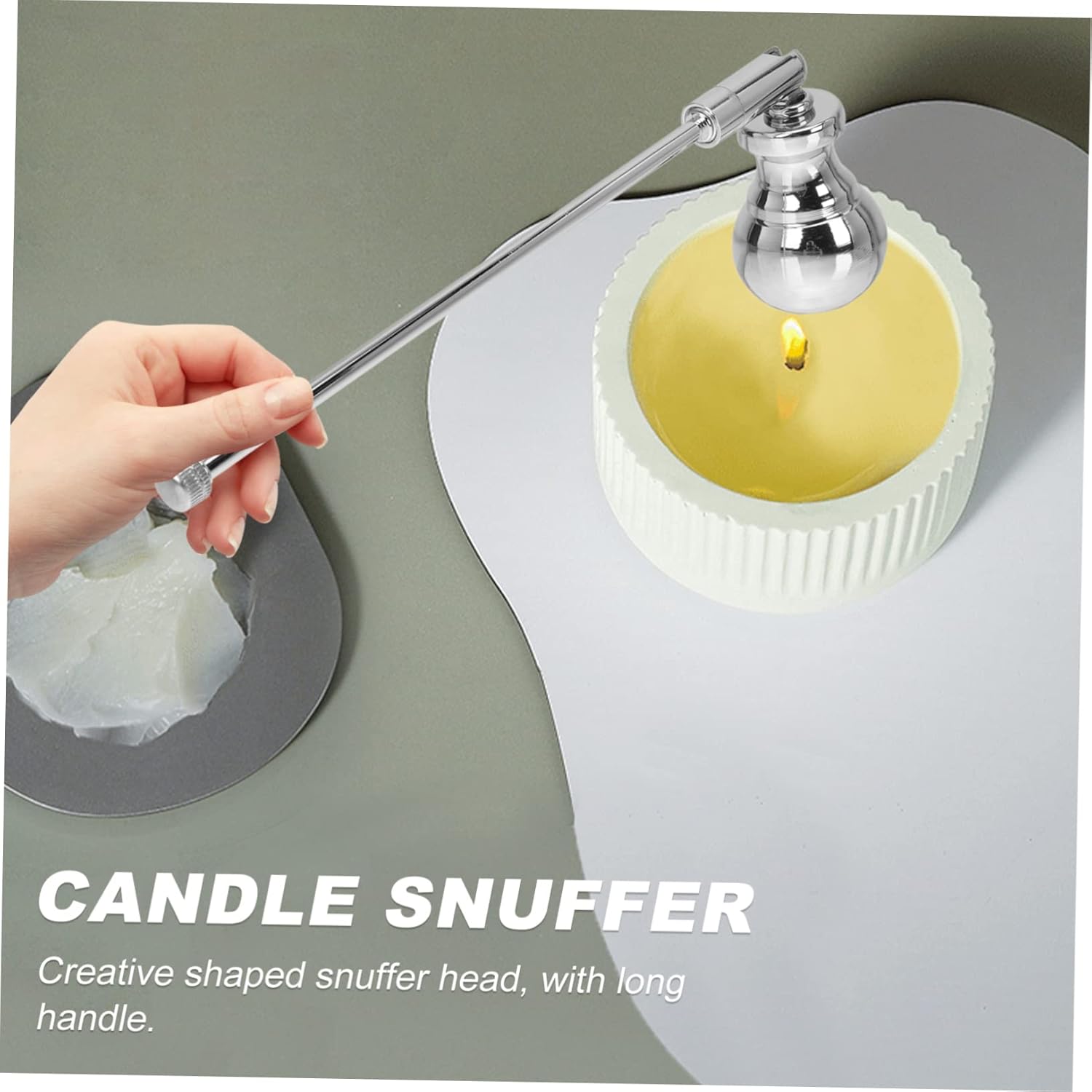 Iron Candle Snuffer with Long Handle for Safe Flame Extinguishing