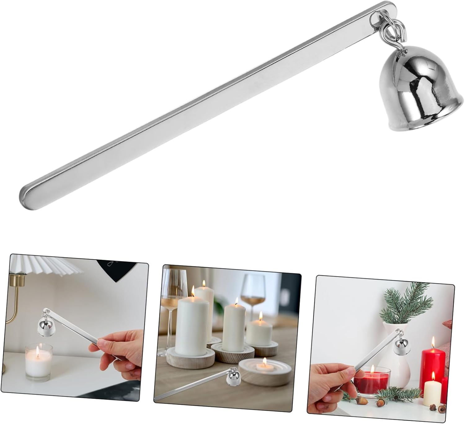 Cabilock Candle Snuffer with Long Handle Stainless Steel Wick Extinguisher