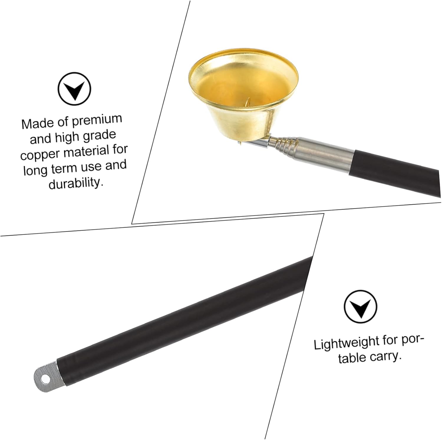 Copper Candle Snuffer Tool with Extensible Handle