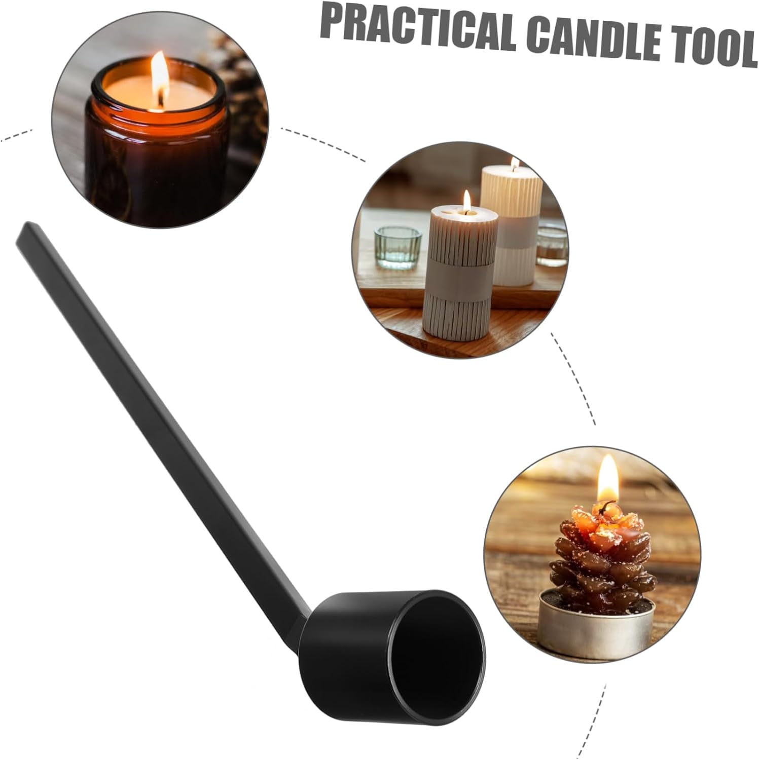 Simple Design Candle Snuffer Tool Extinguisher for Home Weddings and Parties Black