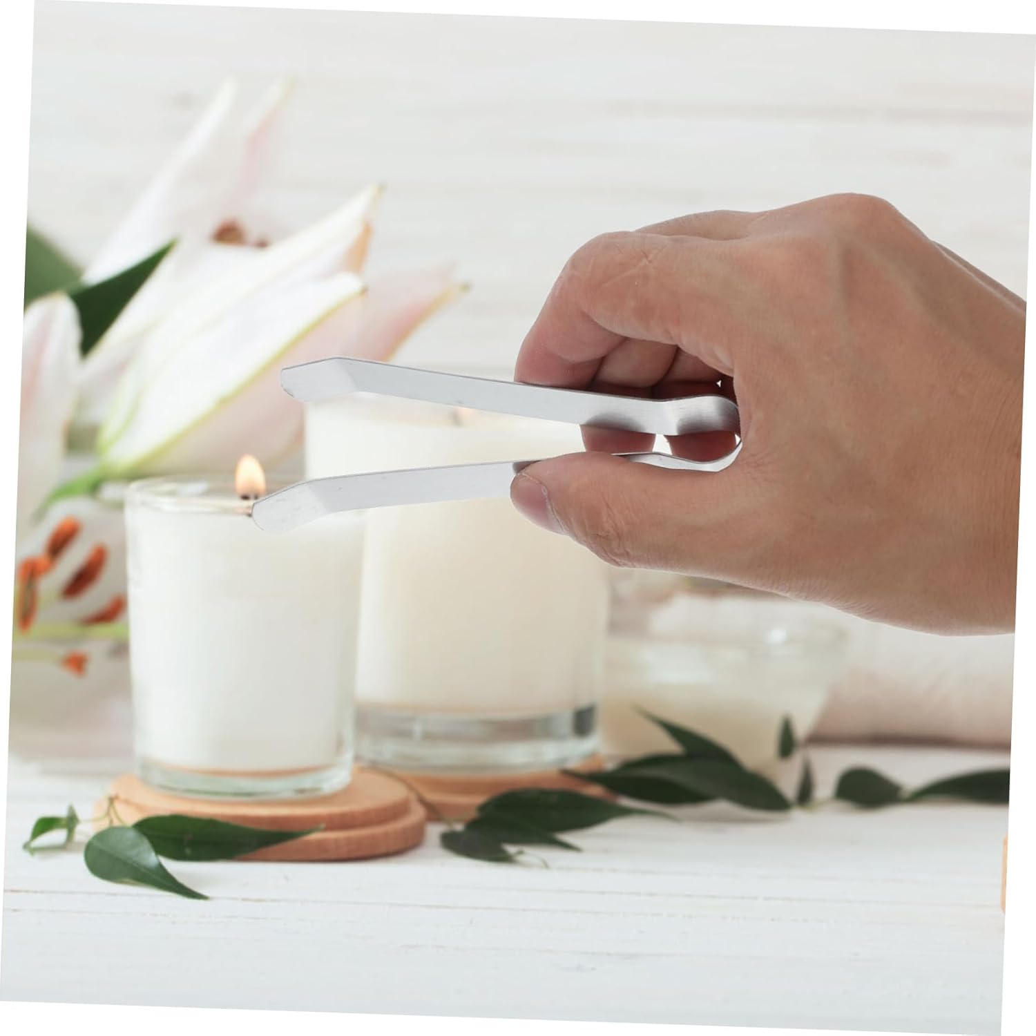 5PCS Stainless Steel Candle Wick Clips for Safe Dousing and Trim