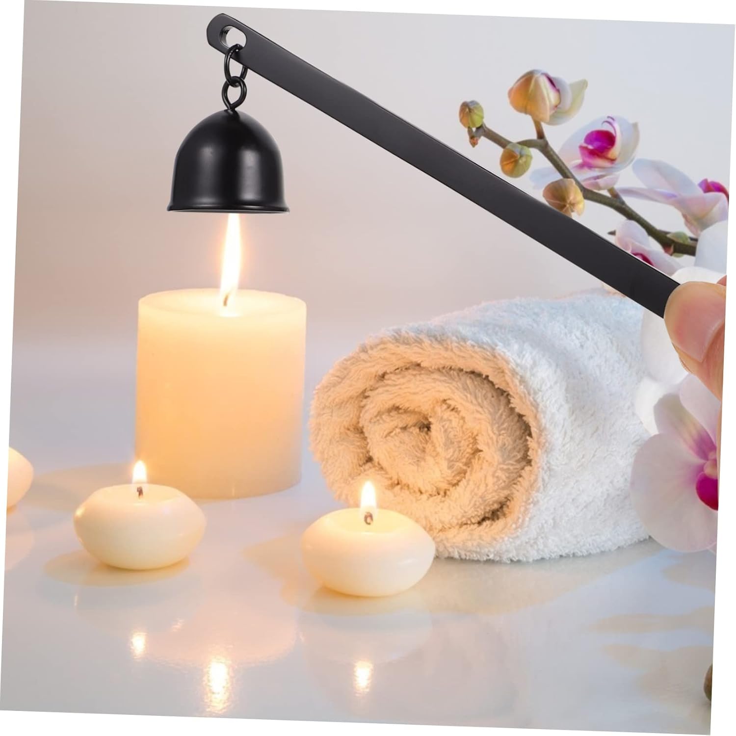 1pc Stainless Steel Candle Snuffer Elegant Wick Extinguisher for Home Events