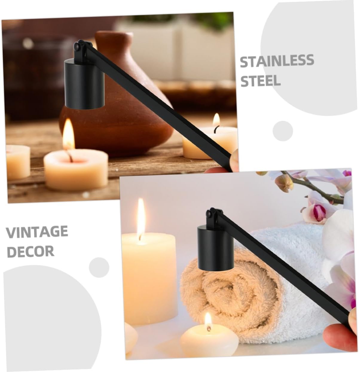 2pcs Vintage Candle Snuffer with Long Handle