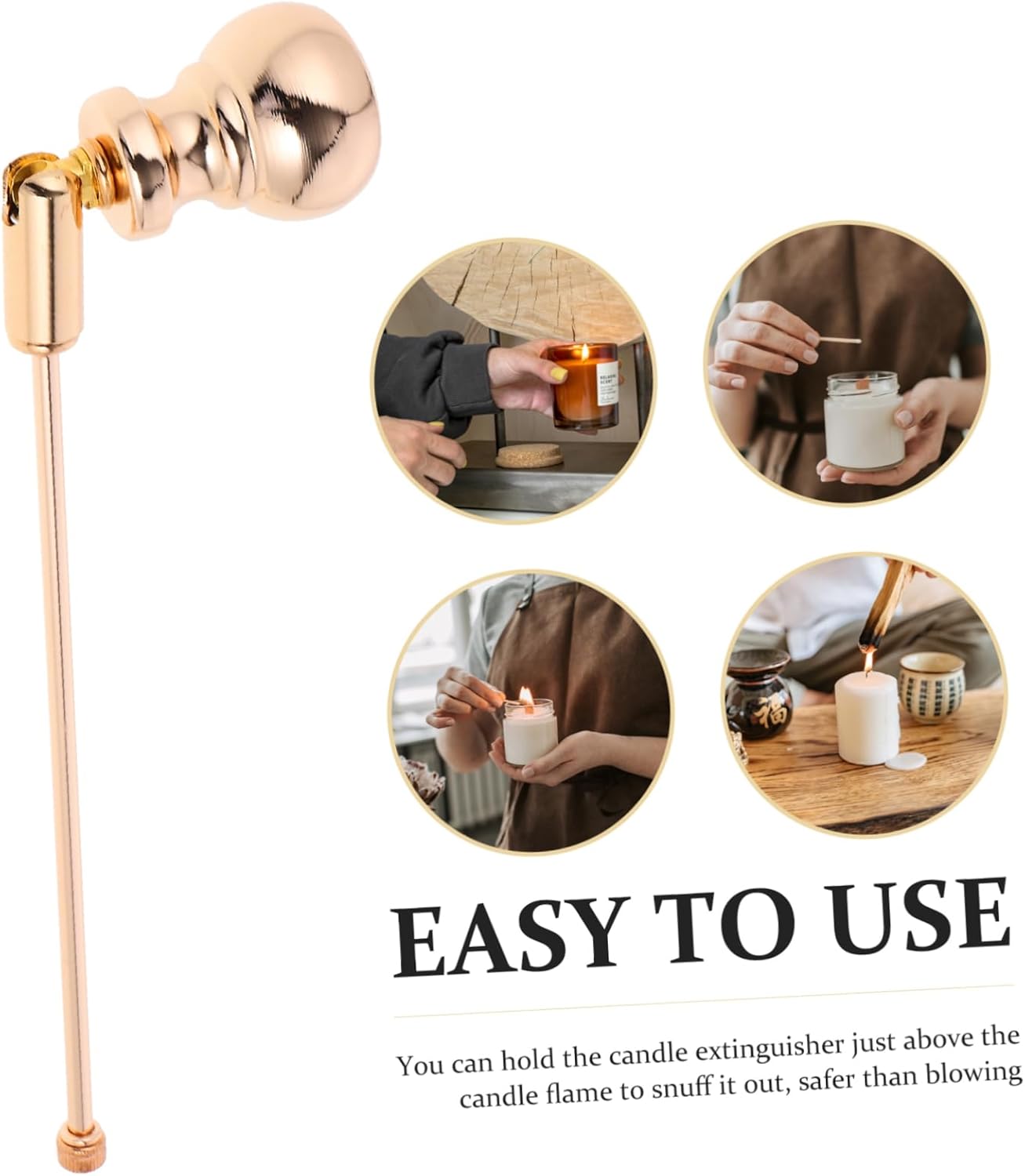 Iron Candle Snuffer with Long Handle for Home Decor