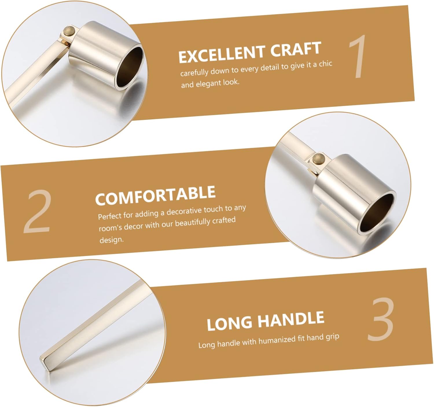 2pcs Candle Snuffers with Long Handles for Safe Extinguishing