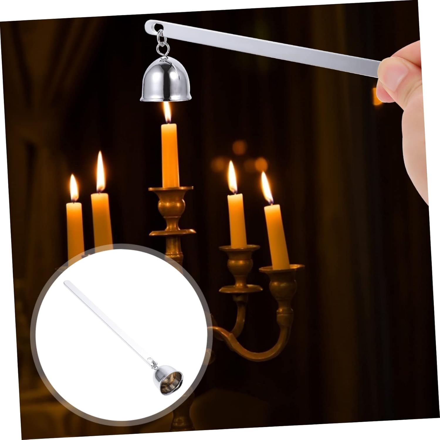 STOBAZA Vintage Bell Candle Snuffer Stainless Steel