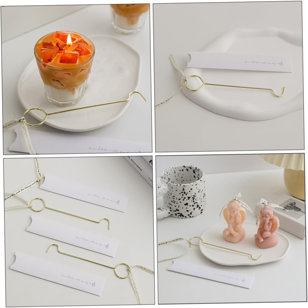 2pcs Candle Wick Hook Tool and Stainless Steel Candle Snuffer Set