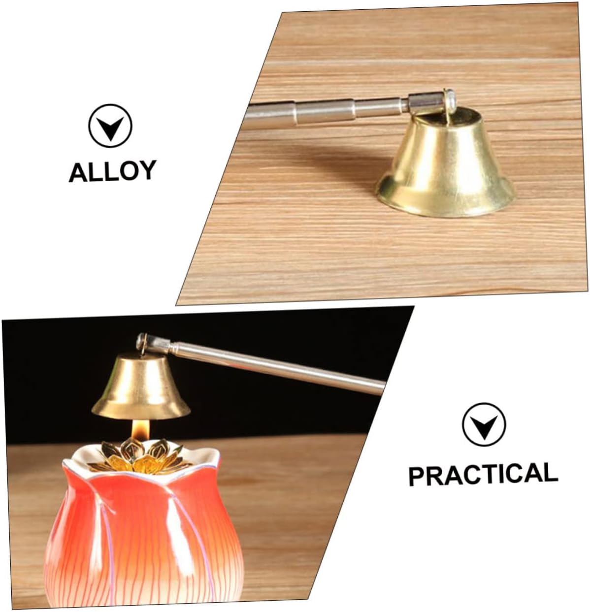 1 Piece Candle Snuffer with Long Flexible Alloy Handle