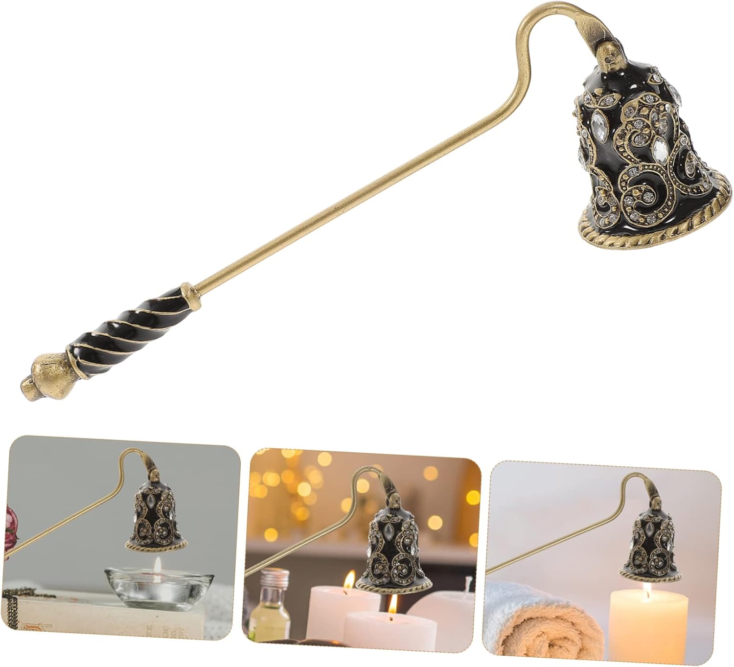 ERINGOGO Flower Design Candle Snuffer with Rhinestones Portable Extinguisher Tool