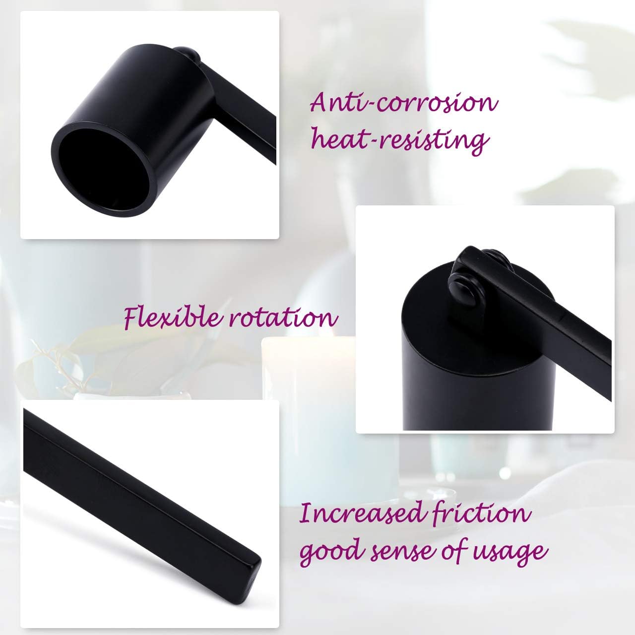 Yoption Candle Wick Snuffer - Stainless Steel Extinguisher with Long Handle