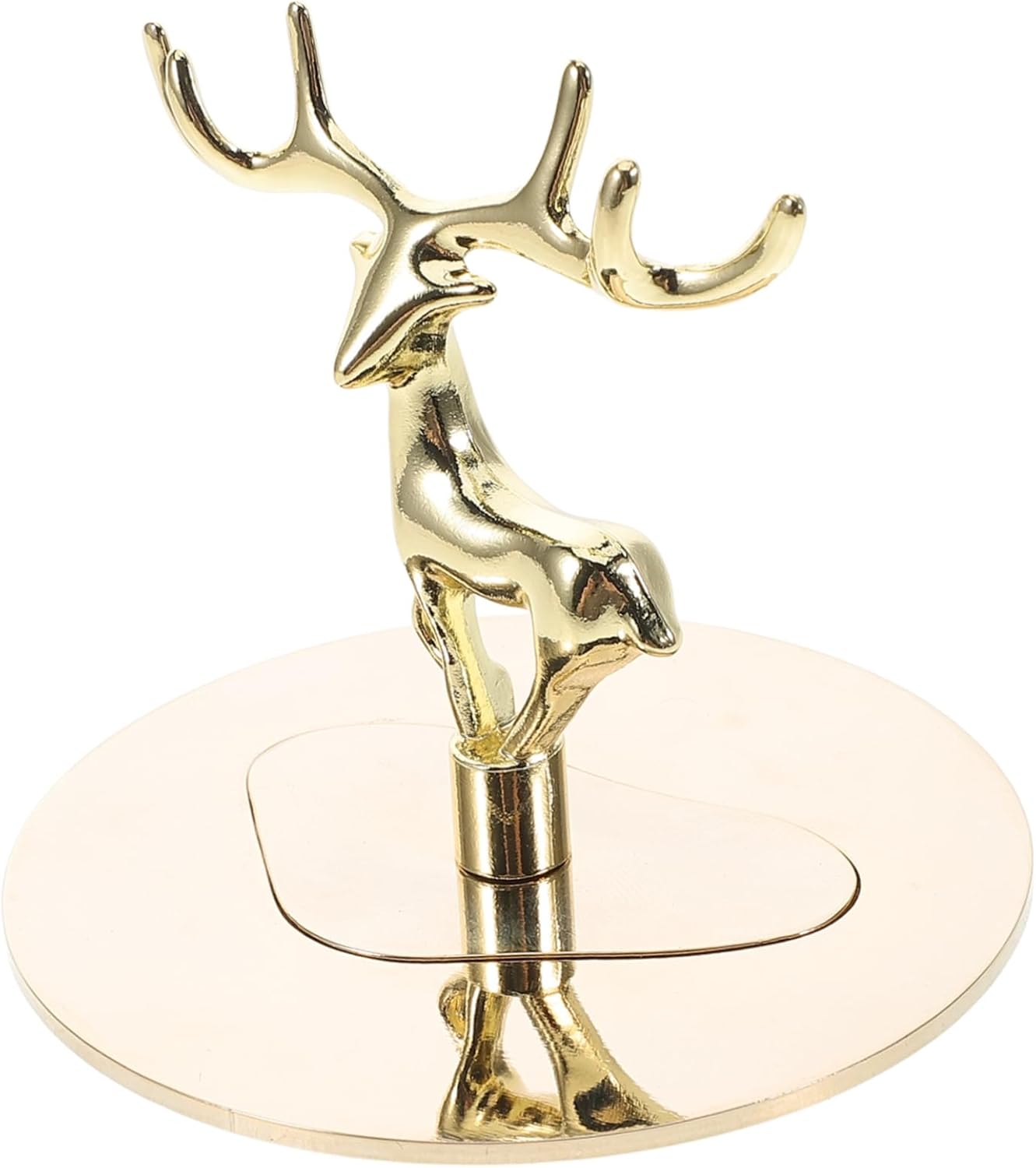 Elegant Stainless Steel Candle Snuffer with Golden Elk Design
