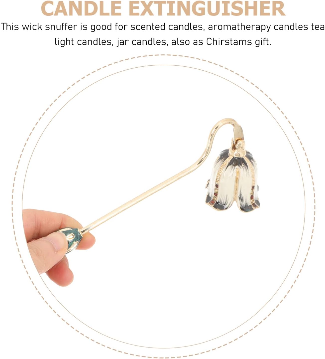 Golden Metal Candle Snuffer for Home Decor