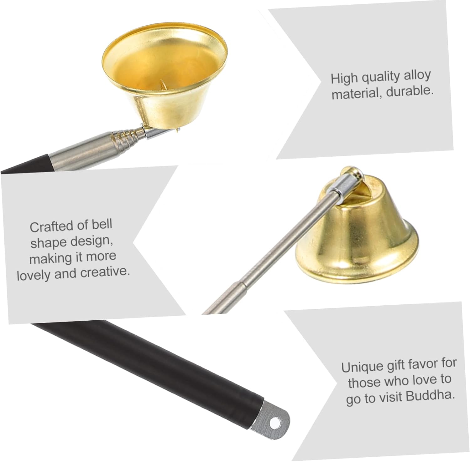Copper Candle Snuffer Tool with Extensible Handle
