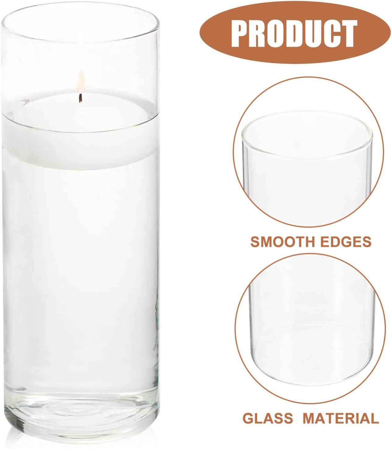 15PCS Clear Glass Candle Shade Holder Set
