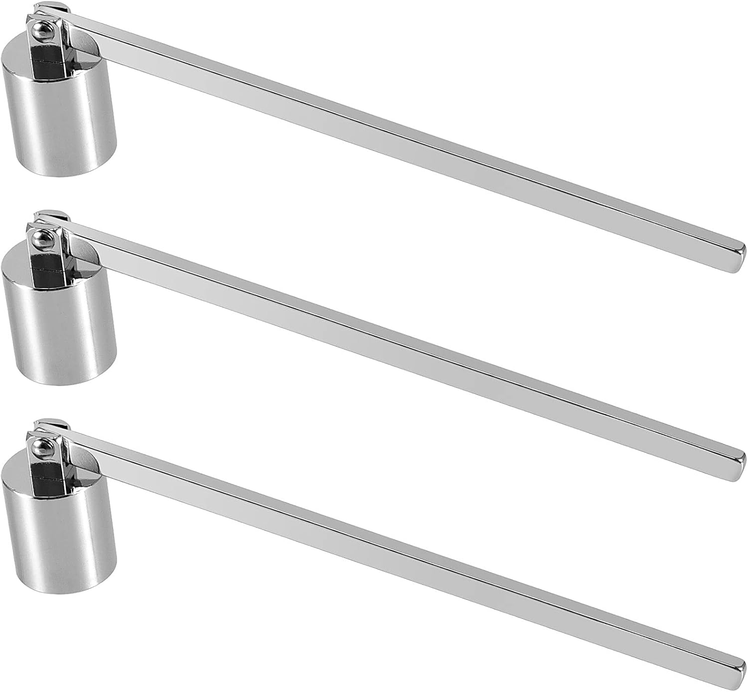 3 Pack 63 Inch Silver Candle Snuffers with Long Handle