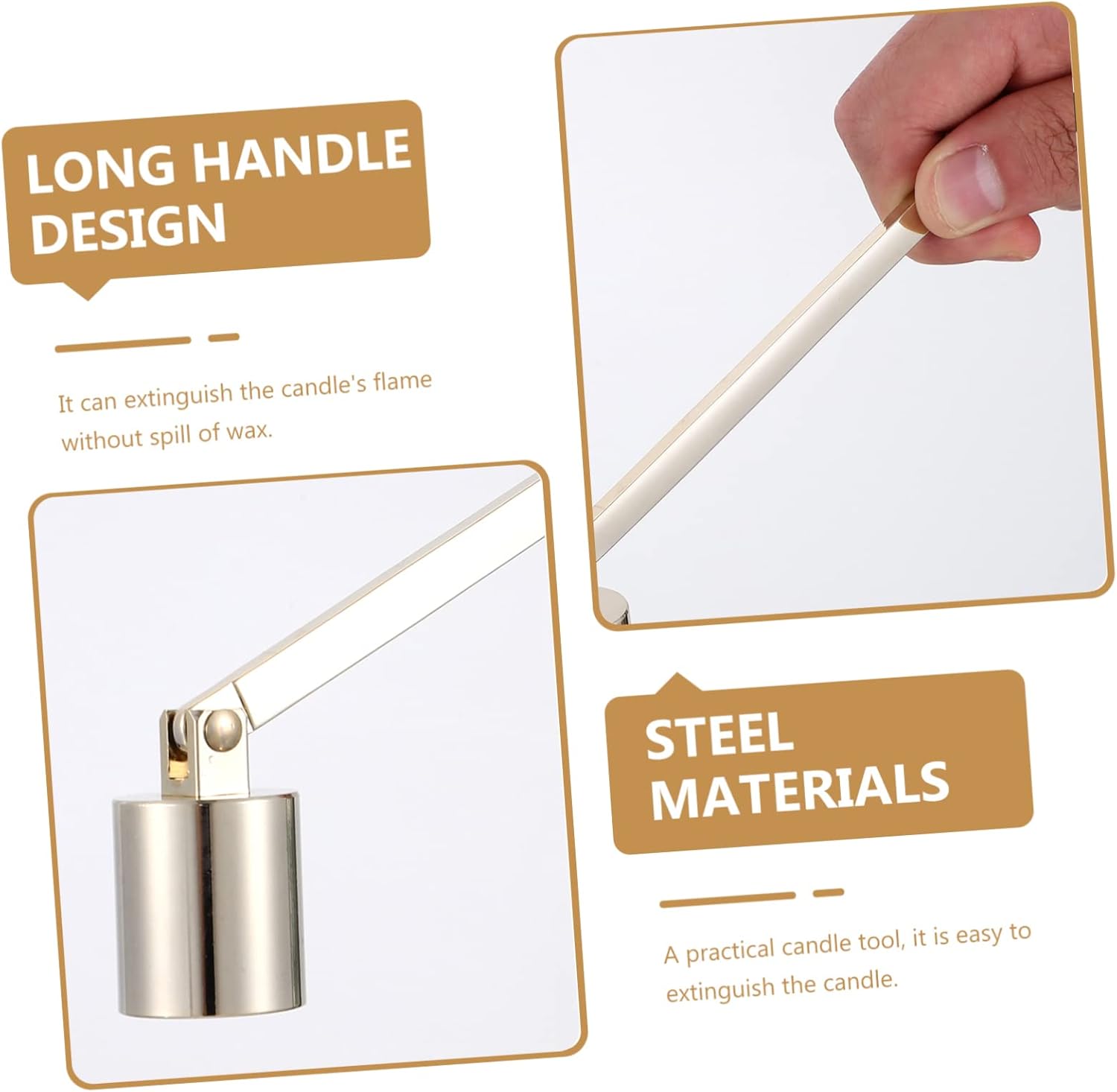 2pcs Stainless Steel Candle Snuffers for Scents and Decor