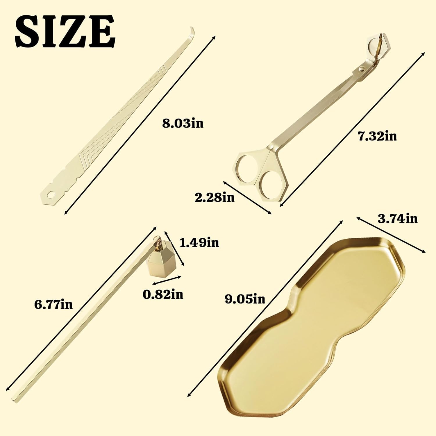 Premium 4 in 1 Candle Accessory Set - Gold