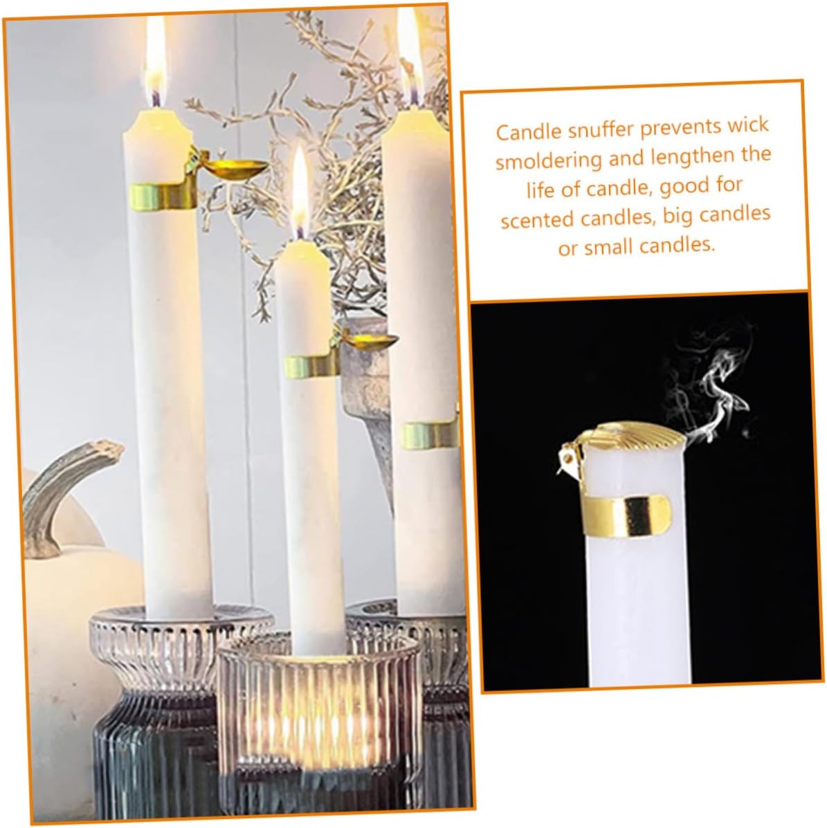 ERINGOGO 4pc Candle Snuffer Tool with Decorative Shell Design