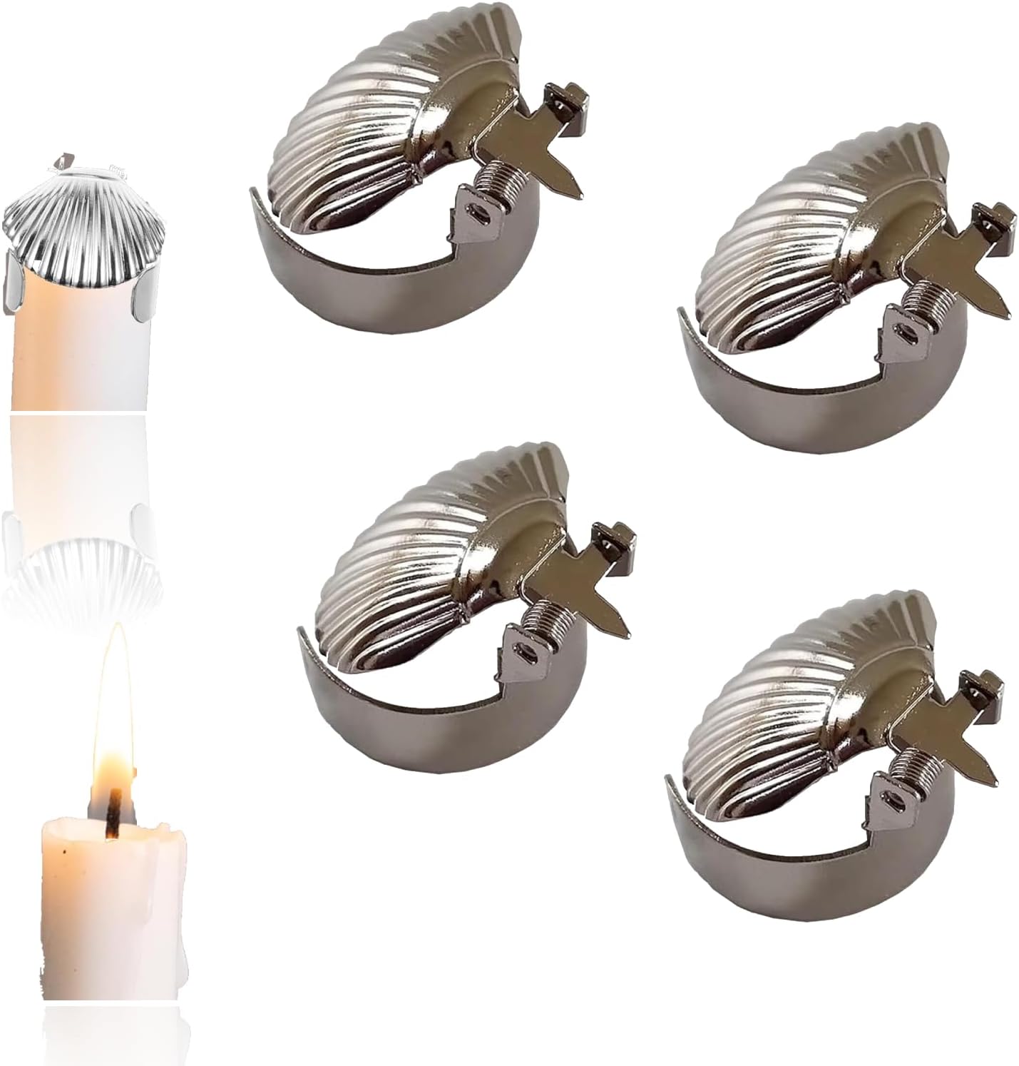 Generic Automatic Candle Snuffer - 4Pcs Silver Metal Shell Extinguisher