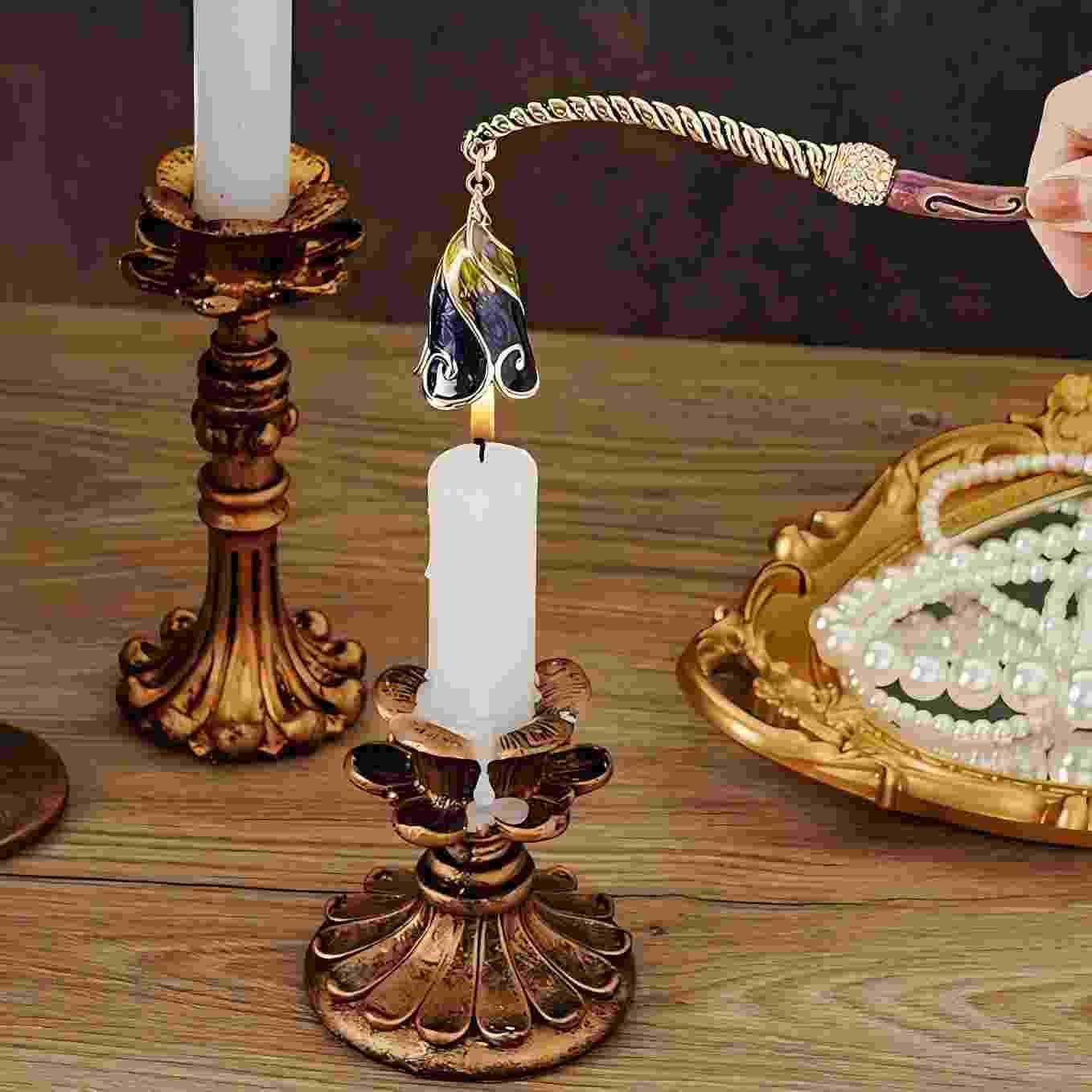 Diamond Candle Snuffer Extinguisher with Long Handle Blue Purple