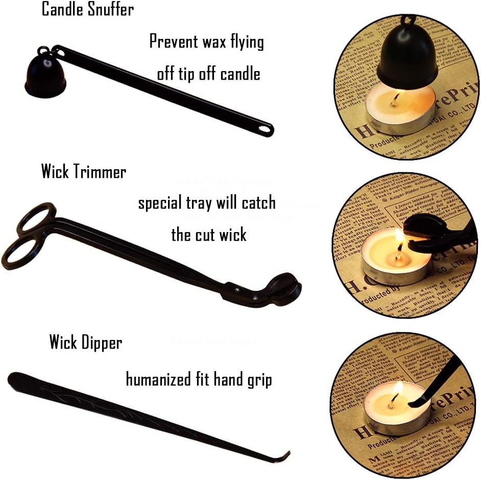 Candle Snuffer Set with Wick Trimmer and Dipper