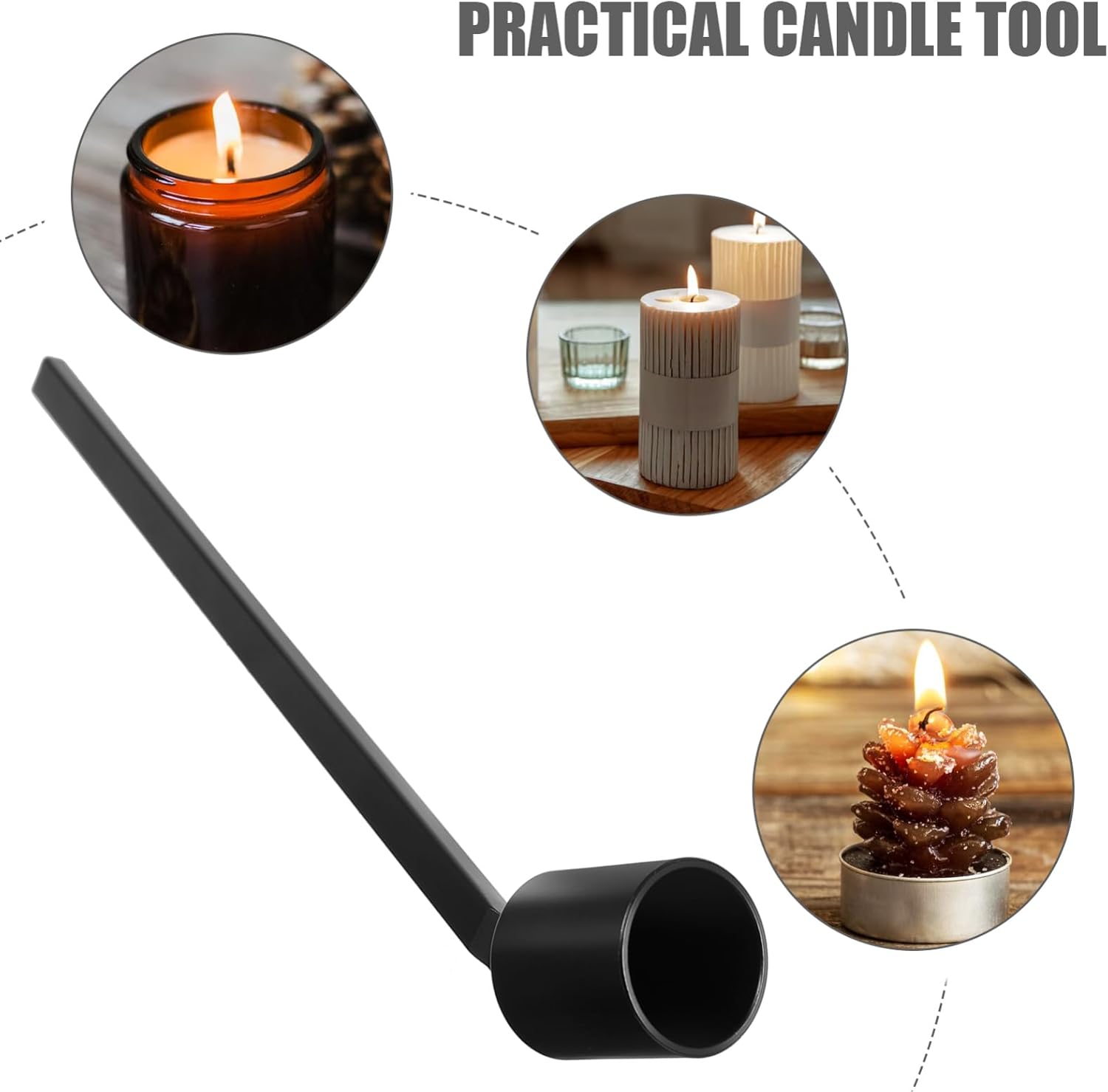 Elegant Iron Candle Snuffer for Home Weddings and Parties Black