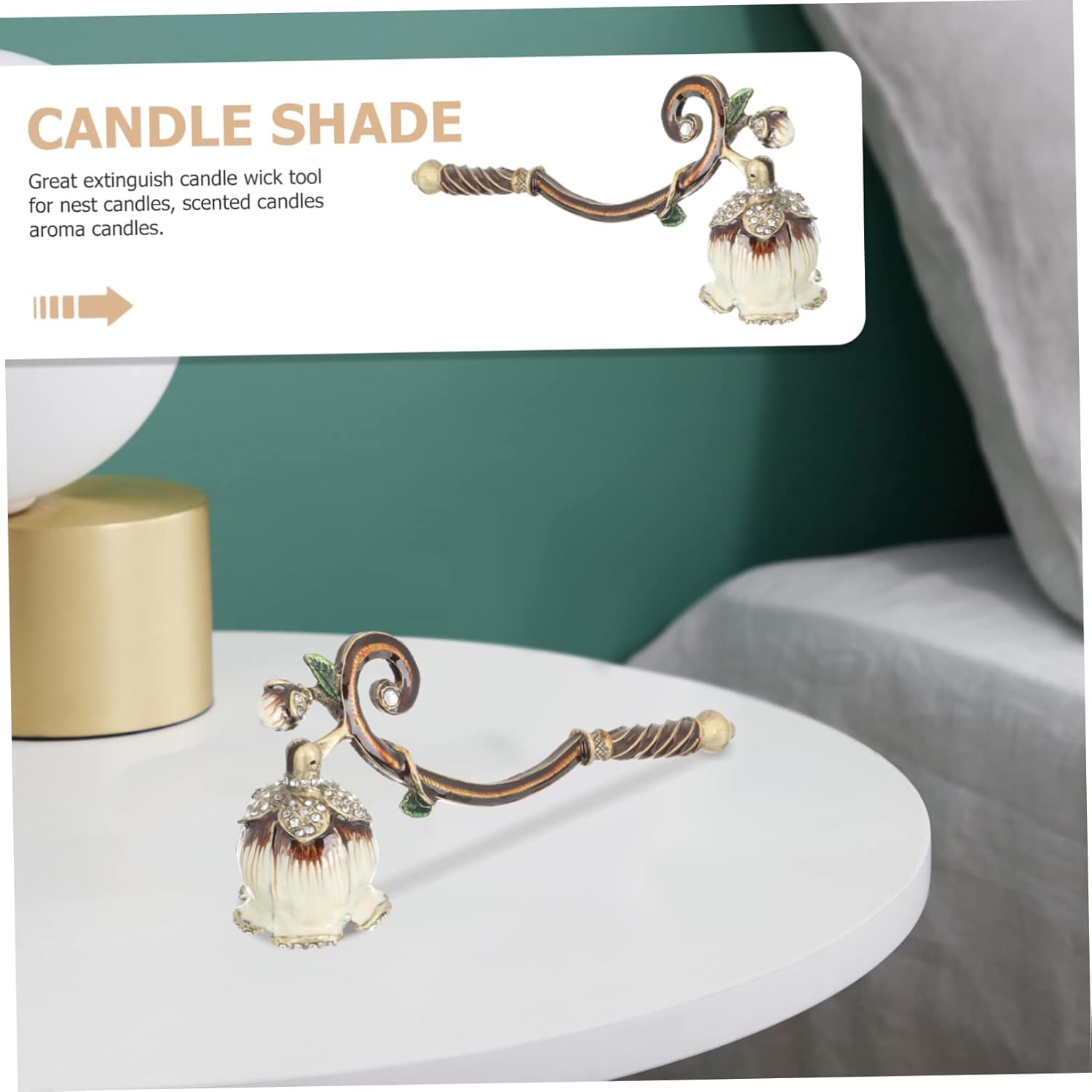 LIFKICH Candle Snuffer with Long Handle and Metal Design