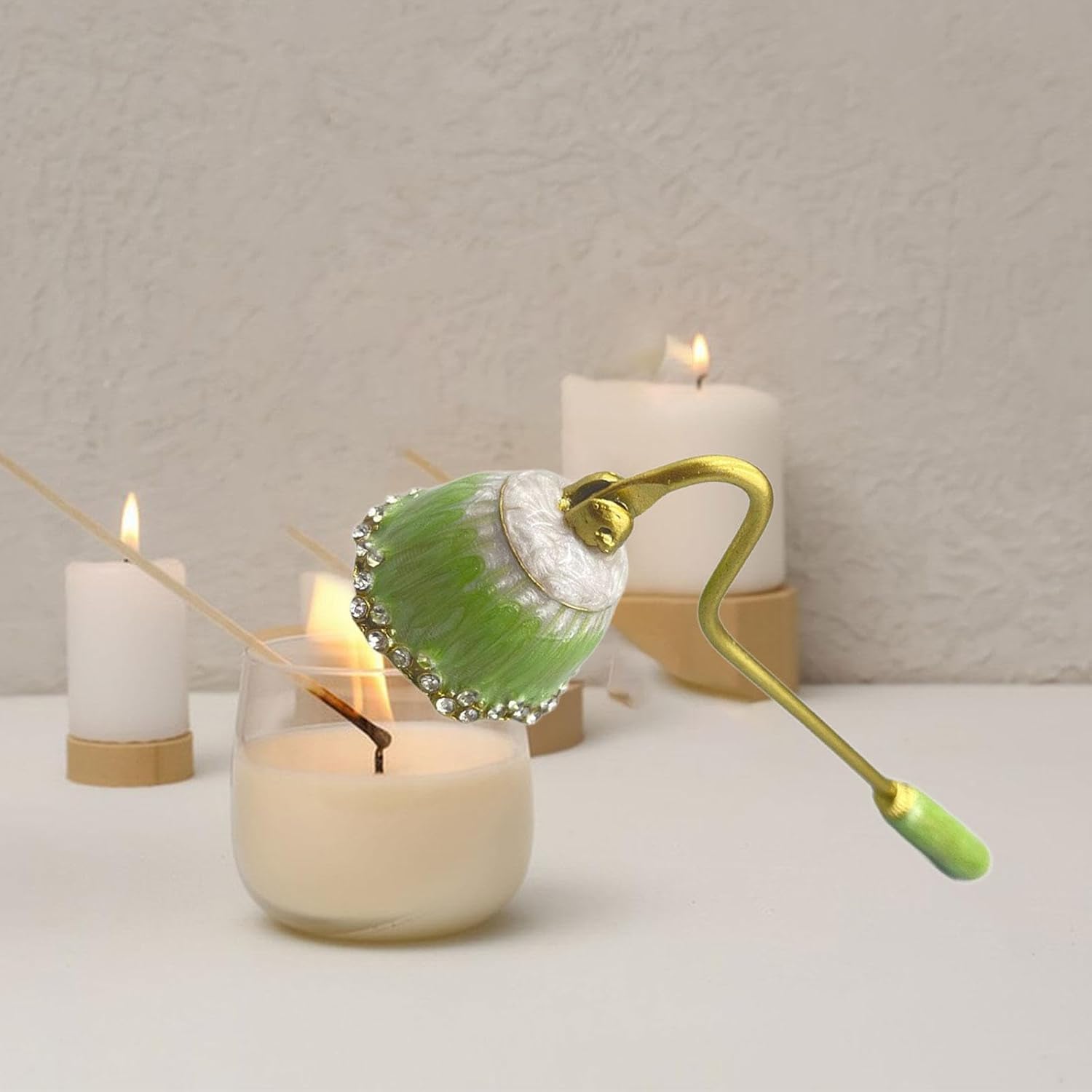 Classic Green Candle Snuffer with Long Handle