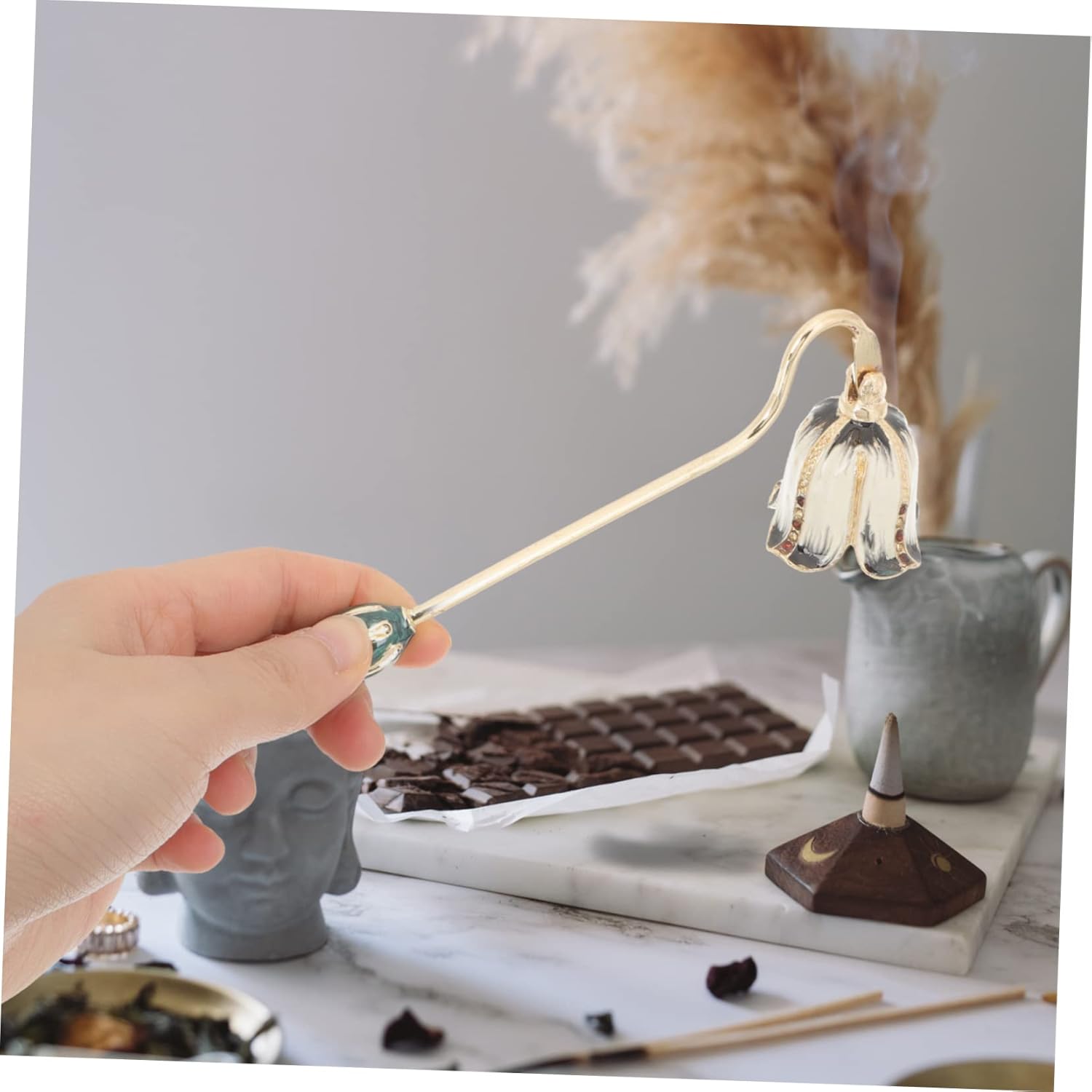 GOOHOCHY Candle Snuffer Long Handle Metal Extinguisher for Home Use