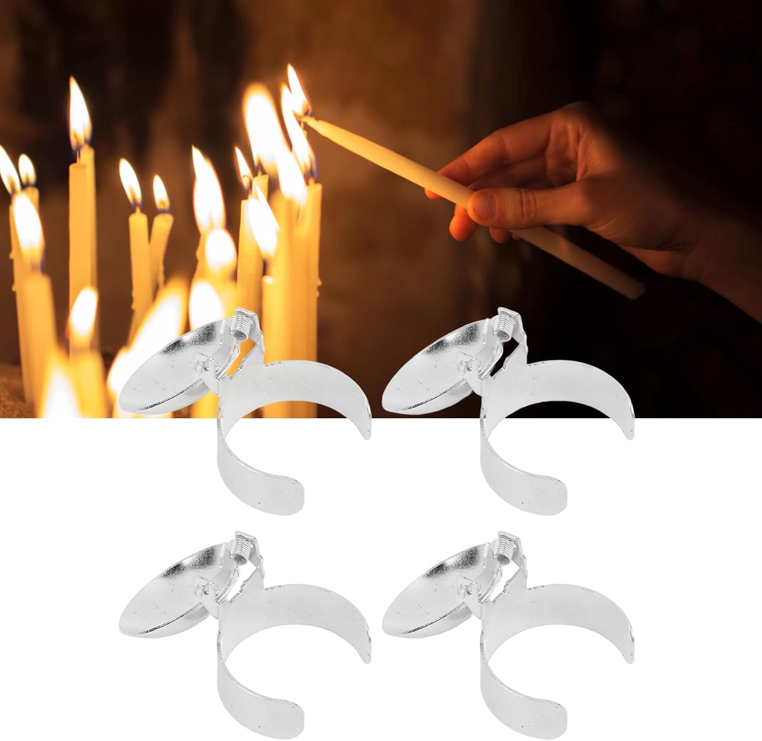 Horoper Candle Snuffer 4 Pcs Automatic Wick Extinguisher Kit Gold Silver