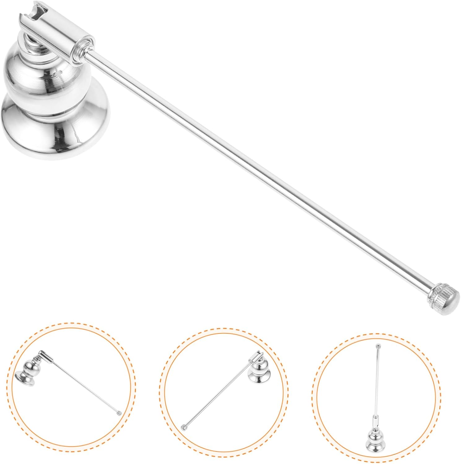 STOBAZA 2pcs Portable Candle Snuffer with Long Handle and Bell Design