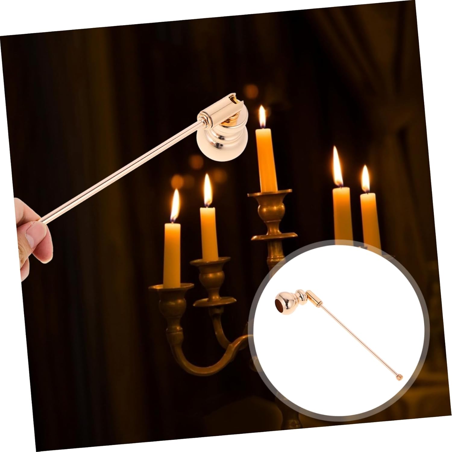Elegant Candle Extinguisher Iron Handle for Aromatherapy Candles