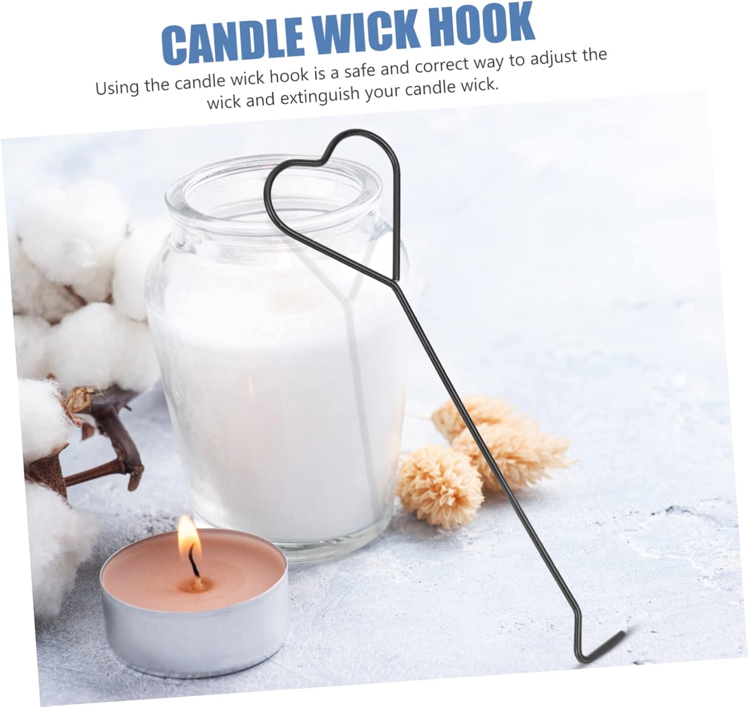 4pcs Heart Design Candle Wick Dipper and Snuffer Hooks for Home Use