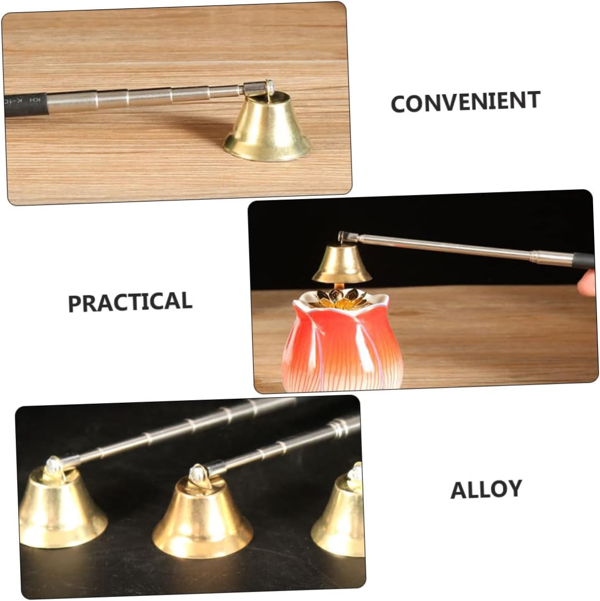 1 Piece Candle Snuffer with Long Flexible Alloy Handle