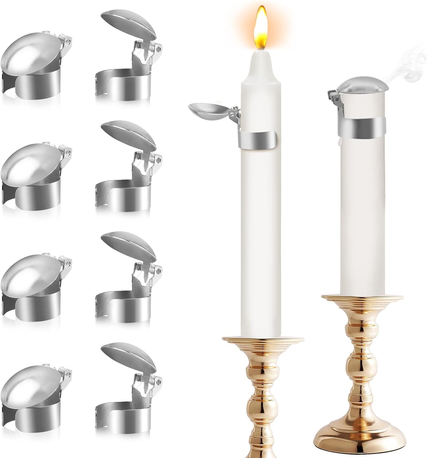 LILANGLI Automatic Candle Snuffer Set 8 Pcs Silver