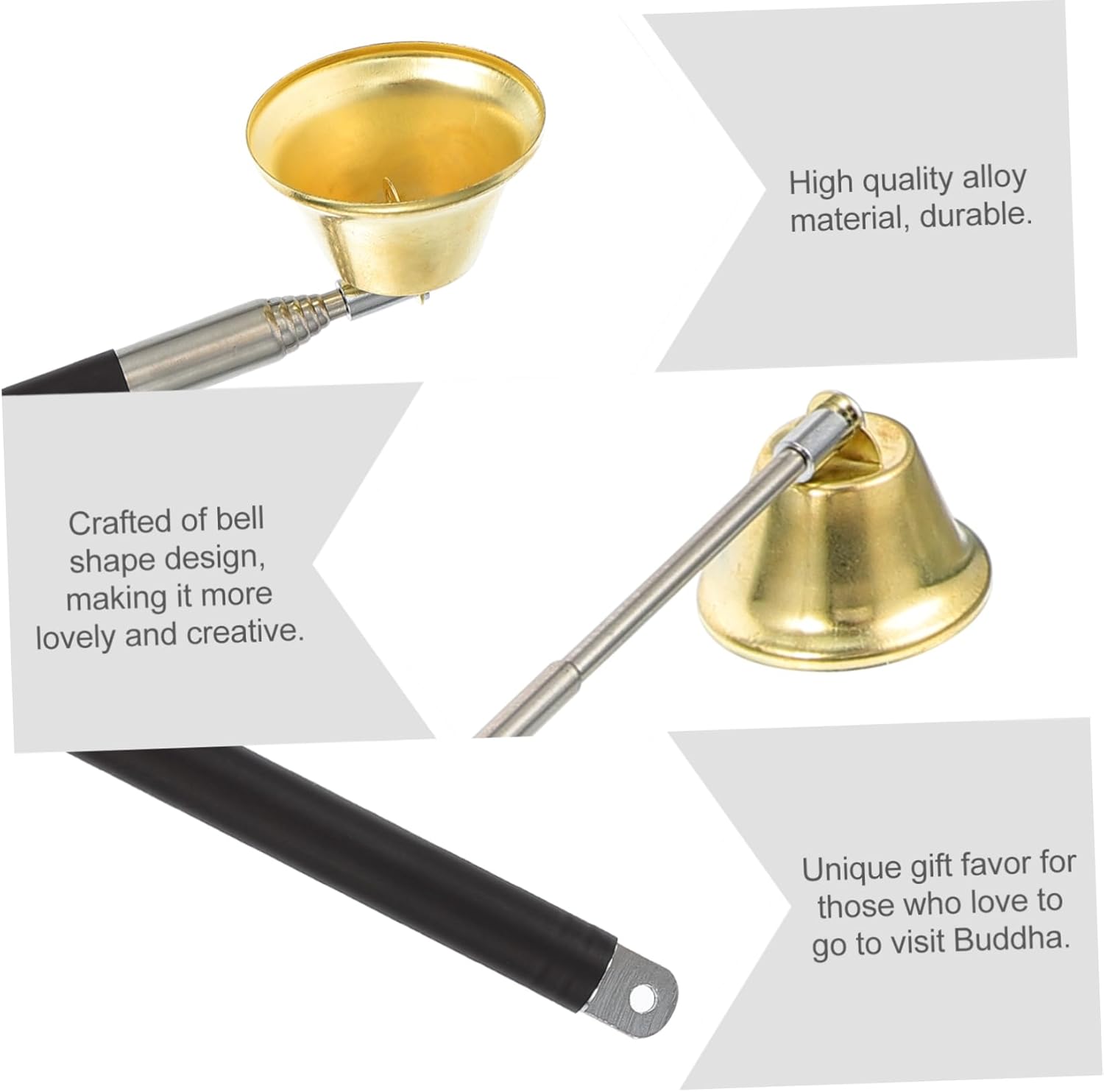STOBAZA 2pcs Copper Candle Snuffer with Automatic Wick Extinguisher