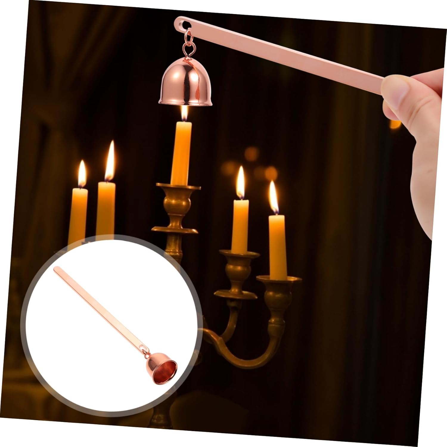 ERINGOGO Candle Snuffer with Long Handle and Elegant Design