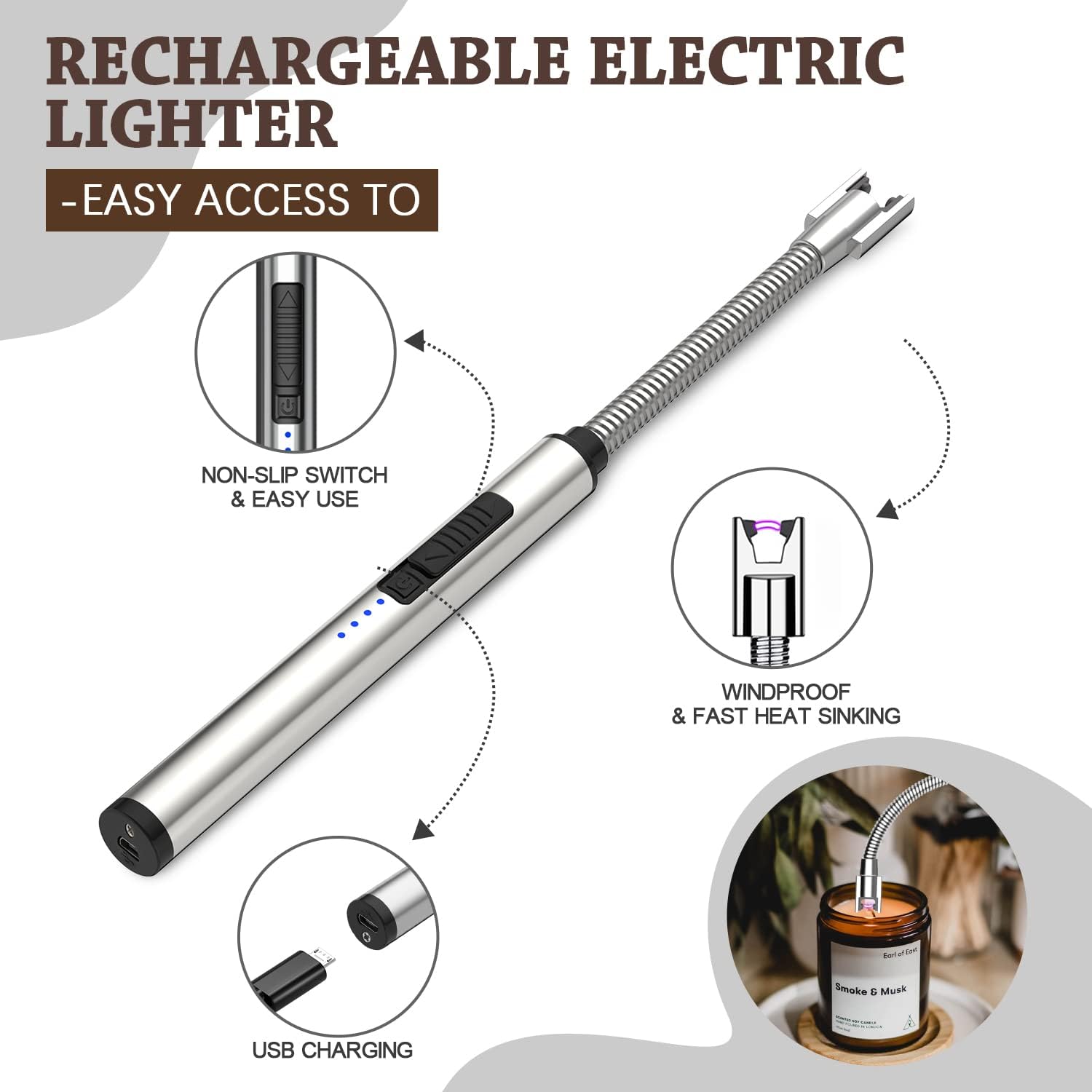 5 in 1 Candle Accessory Set with Electric Lighter
