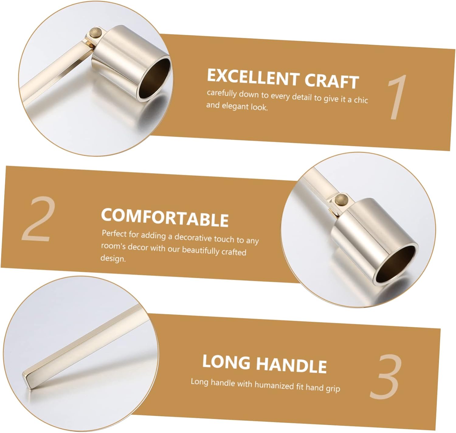 2pc Stainless Steel Candle Snuffers with Handles